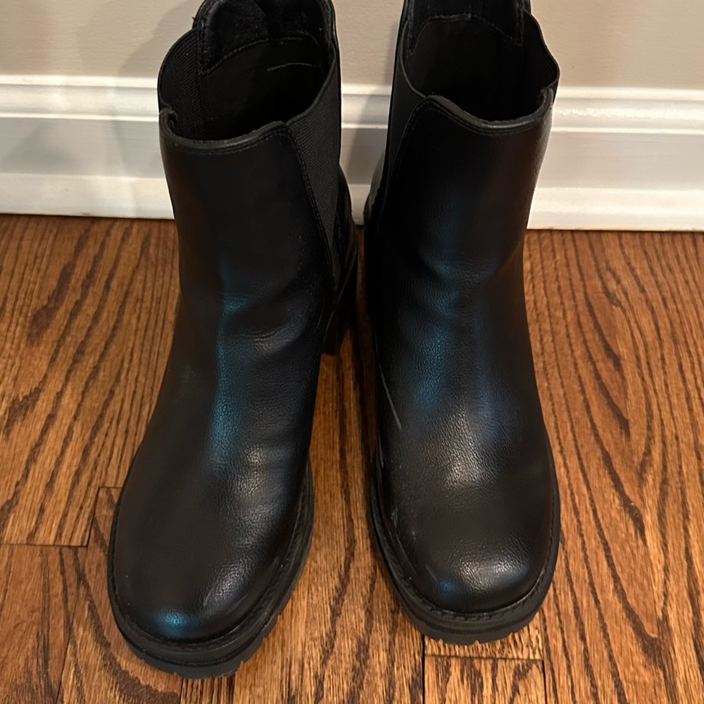 Black Leather Ankle Boots